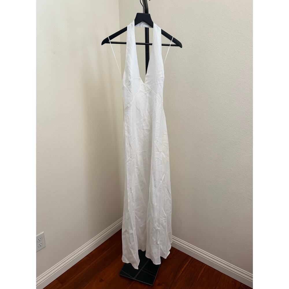 New O.P.T Ashlyn Linen dress white  $245 size 6 - Picture 4 of 6